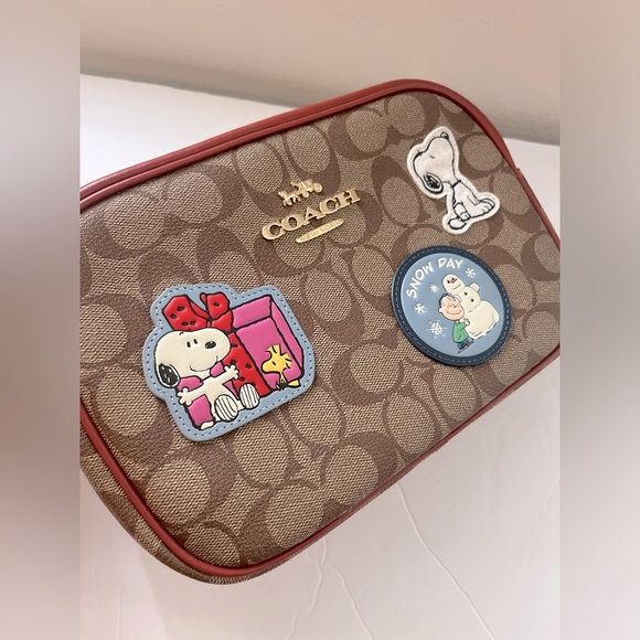 🐶 Coach X Peanuts Jamie Camera Bag In Signature Canvas With Patches Snoopy - Picture 5 of 11